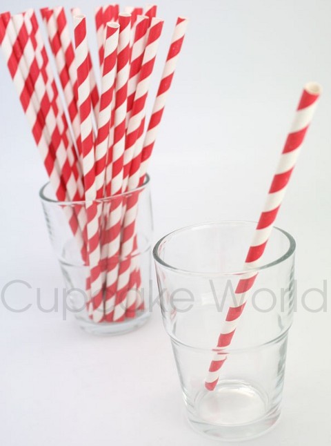 ROBERT GORDON RETRO PARTY PAPER STRAWS RED STRIPE 24PK ROBERT GORDON RETRO PARTY PAPER STRAWS RED STRIPE 24PK